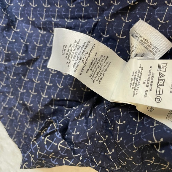 Ralph Lauren Classic Fit XXL Blue Anchor Print Long Sleeve Button Up Shirt - Picture 10 of 10